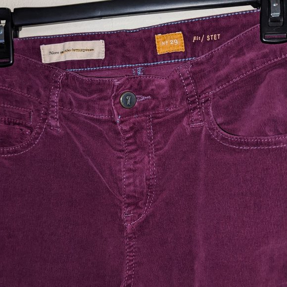 Pilcro & the Letterpress Wine Corduroy Pants Ankle Zip Size 29 - Picture 6 of 11